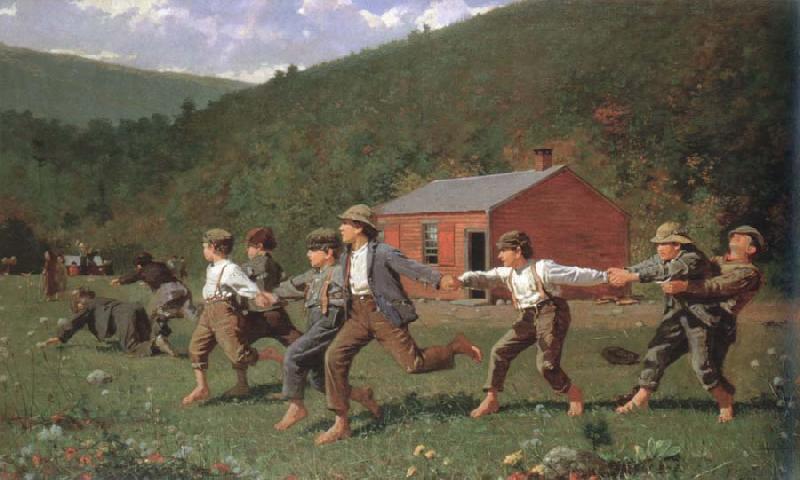 Winslow Homer snap the whip Norge oil painting art